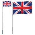 vidaXL Vlajka Veľkej Británie a tyč 5,5 m hliník