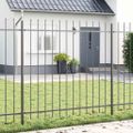vidaXL Záhradný plot WOERDEN 1,7 x 1,5 m Práškovaná oceľ Sivá