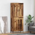 vidaXL Highboard 2 ks Staré drevo 69,5 x 34 x 180 cm Kompozitné drevo