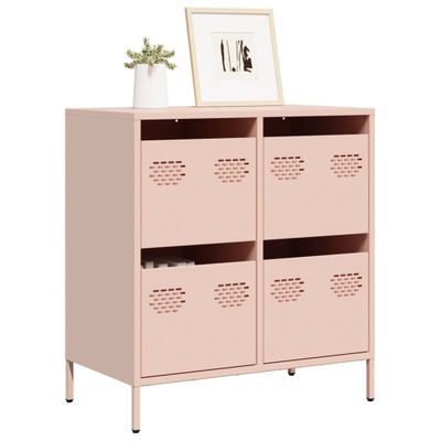 vidaXL Komoda ružová 68x39x73,5 cm oceľ valcovaná za studena
