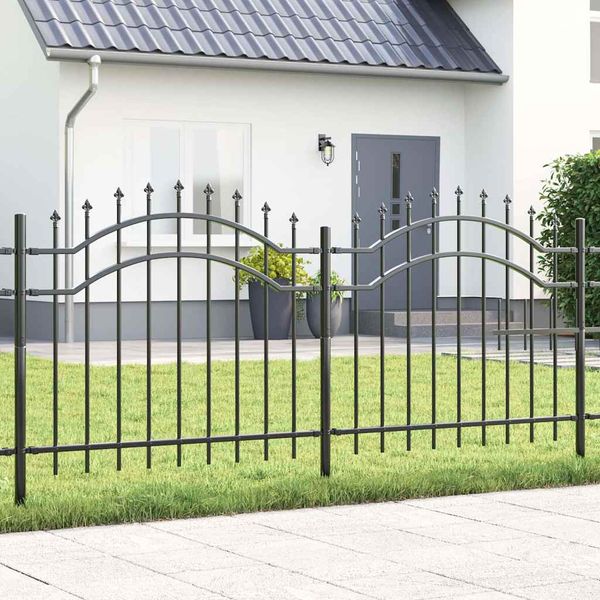 vidaXL Záhradný plot Woerden Sivá 240 x 140 cm Povrchovo upravená oceľ