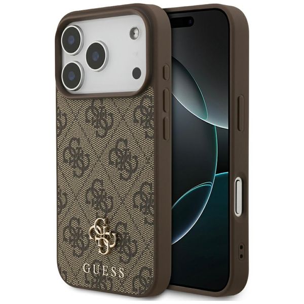 Puzdro Guess 4G Small Classic Logo MagSafe pre iPhone 17 Pro hnedé