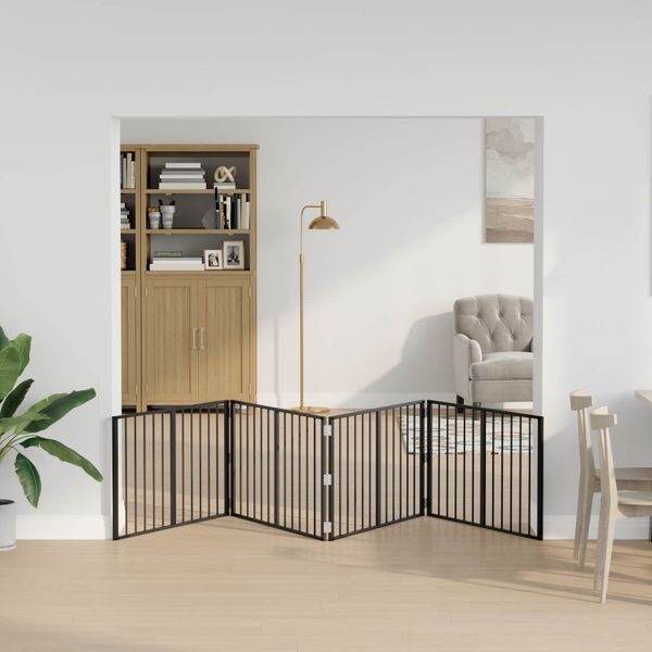 vidaXL Psia brána 4 pcs Čierny 100 x 60 cm Pozinkovaná oceľ