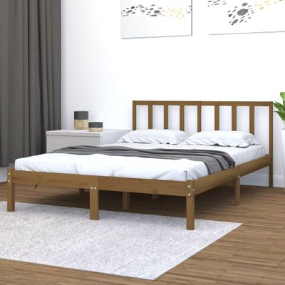 vidaXL Posteľný rám medovo-hnedý borovicový masív 160x200 cm