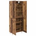 vidaXL Highboard Staré drevo 69,5 x 34 x 180 cm Kompozitné drevo