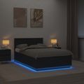 vidaXL Rám postele s LED pásikmi Čierna 120 x 190 cm Kompozitné drevo