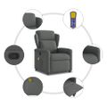 vidaXL Masážne kreslo s polohovacím mechanizmom, tmavosivá látka
