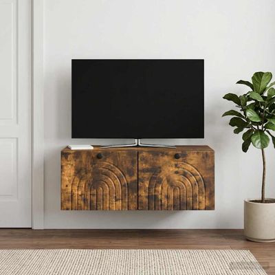 vidaXL Nástenná TV skrinka Nástenný Dymový dub 78,5 x 41 x 30 cm