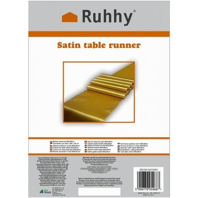 Saténový behúň na stôl 900x36cm HQ Ruhhy 25065, zlatá
