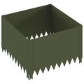 vidaXL Obrubník trávnika 60 x 60 x 35 cm Oceľ Olivovo zelená