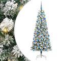 vidaXL Umelý Sklápací Vianočný Stromček 300 LED Zelená a biela 180 cm