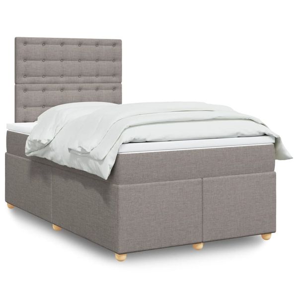 vidaXL Boxspring posteľ s matracom sivohnedá 120x190 cm látka