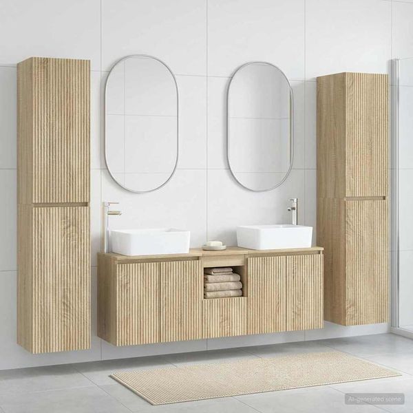 vidaXL Sada kúpeľňového nábytku 5 ks Dub sonoma 33 x 34,5 x 160 cm