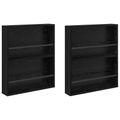 vidaXL Regál na časopisy s poličkou 2 ks Čierny dub 60 x 12 x 70 cm