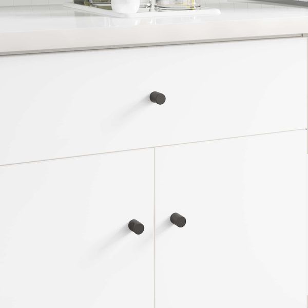 vidaXL Gombík na skriňu 12 pcs Čierna 18 x 23 mm Železo