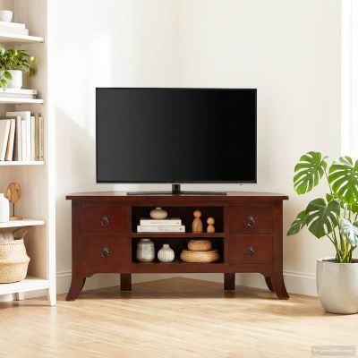 vidaXL TV skrinka Hnedá 100 x 40,5 x 46 cm Masívne mahagónové drevo