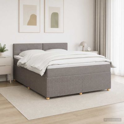 vidaXL Posteľ boxspring s matracom Sivohnedá 180 x 200 cm Látka