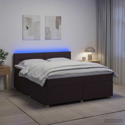 vidaXL Posteľ boxspring s matracom Tmavohnedá 140 x 190 cm Látka