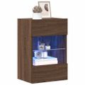 vidaXL Nástenné skrinky s LED osvetlením pre TV 2 ks hnedý dub 40x30x60,5cm