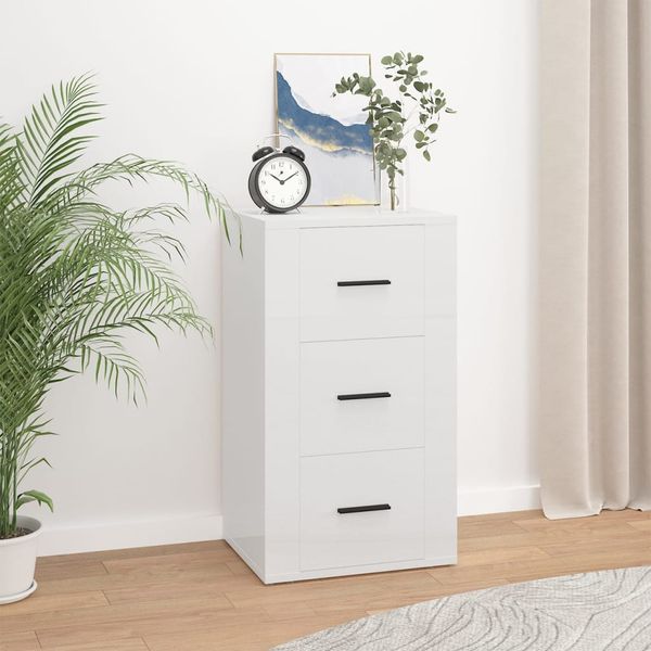 vidaXL Komoda vysoký lesk biela 40x33x70 cm spracované drevo