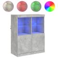 vidaXL Komoda s LED svetlami betónovo sivá 81x37x100 cm