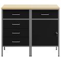 vidaXL Pracovná skrinka so zámkom 2 ks Čierna a Šedá 100 x 55 x 85 cm