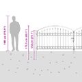 vidaXL Plotová brána ASSEN s dvojitými dverami a klenutým vrchom, oceľ 400x125 cm