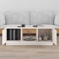 vidaXL Konferenčný stolík biely 100x50x35 cm borovicový masív