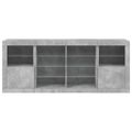 vidaXL Komoda s LED svetlami betónovo sivá 163x37x67 cm