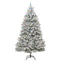 vidaXL Umelý Sklápací Vianočný Stromček 300 LED Zelená a biela 300 cm