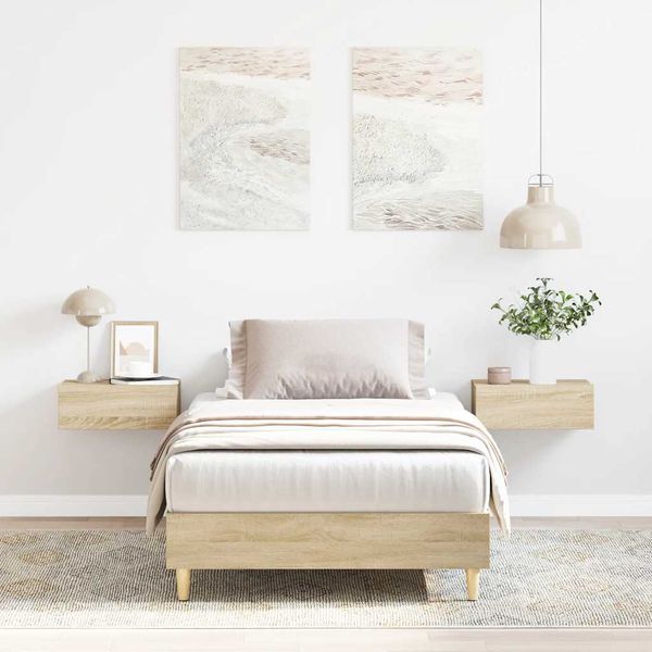 vidaXL Posteľný rám bez matraca dub sonoma 90x200 cm kompozitné drevo
