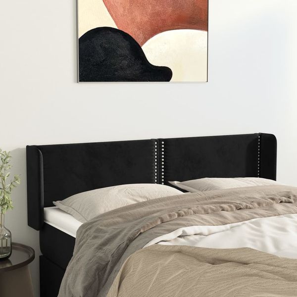 vidaXL Čelo postele so záhybmi čierne 147x16x78/88 cm zamat