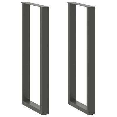 vidaXL Nohy barového stola v tvare U, 2 ks, antracitové, 50 x (110-111) cm, oceľové
