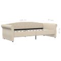 vidaXL Pohovka s USB krémová látková 90x200 cm
