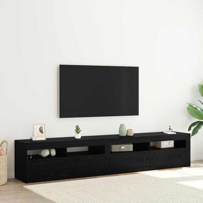 vidaXL TV skrinka 2 pcs Čierny dub 210 x 35 x 40 cm Kompozitné drevo