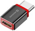 Swissten Nabíjecí Adaptér S Blokací Dat Dataguard USB-C  / USB-C  Černý bezpecnostní adaptér, blokování dat, USB-C / USB-C, až 240 W, Power Delivery, hliníkové telo