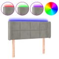vidaXL Čelo postele s LED bledosivé 103x16x78/88 cm zamat