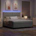 vidaXL LED box s pružinami Svetlosivá 180 x 200 cm Zamat