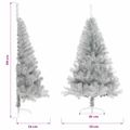 vidaXL Umelý polovičný vianočný stromček+stojan, strieborný 120 cm