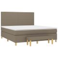 vidaXL Posteľný rám boxspring s matracom sivohned 180x200 cm látka