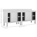 vidaXL Pracovné stoly s posuvnými dvierkami 2ks 200x50x(95-97)cm, oceľ