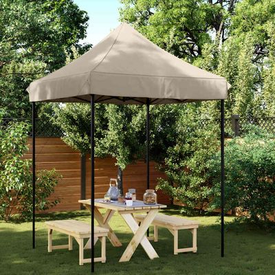 vidaXL Skladací pop-up párty stan sivohnedý 200x200x306 cm