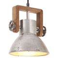 vidaXL Industriálna závesná lampa 25 W strieborná 19 cm okrúhla E27