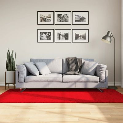 vidaXL Koberec OVIEDO, krátky vlas, červený 100x200 cm