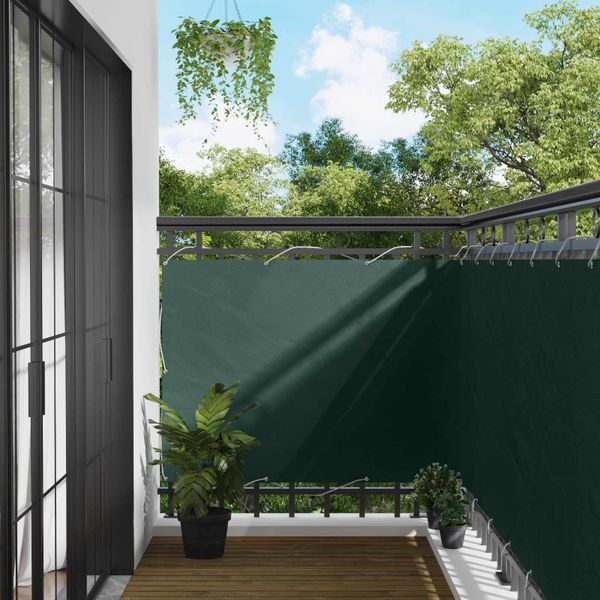 vidaXL Balkónová obrazovka Tmavozelená 110 x 400 cm Oxfordská látka