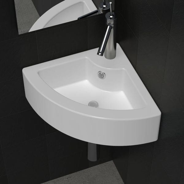 vidaXL Umývadlo s prepadom 45x32x12,5 cm, biele
