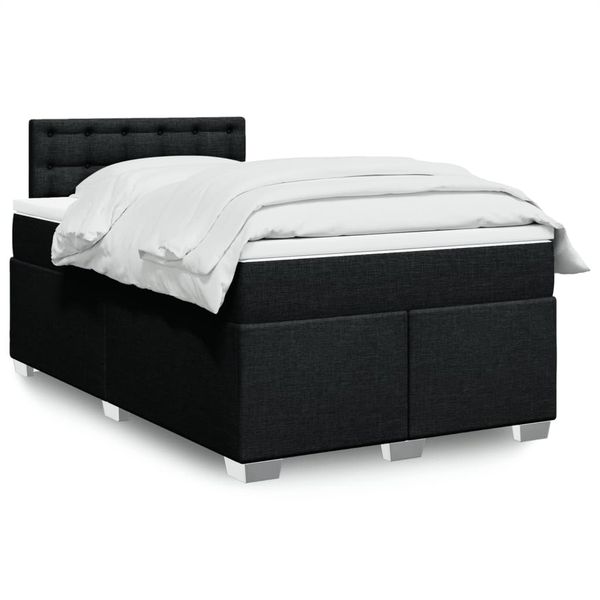 vidaXL Boxspring posteľ s matracom čierny 120x200 cm látka