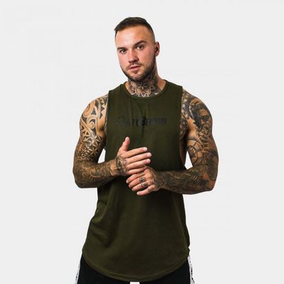 Tielko Cut Off Military Green - GymBeam, veľkosť M
