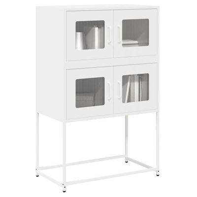 vidaXL Highboard White 68x39x107 cm Oceľ