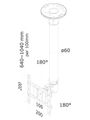 Neomounts  FPMA-C200BLACK / Flat Screen Ceiling Mount (Height: 64-104 cm) / Black Držák, VESA, stropní, pro monitor, úhloprícka 10"-40", náklon 180°, otácení 180°, rotace 360°, nosnost 20kg, cerný